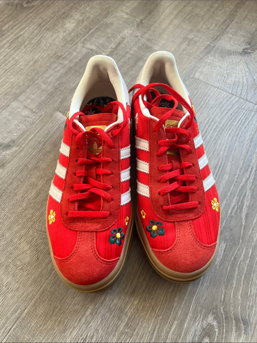 Adidas Red Floral Gazelle Bold Liberty Sneakers